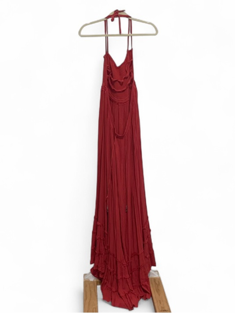 Free People Red Halter Maxi Dress - Picture 4 of 10